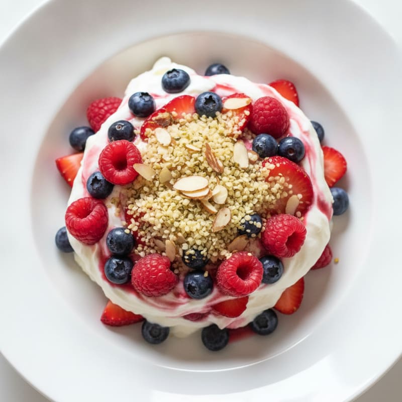 Greek Yogurt Protein Parfait with Mixed Berries