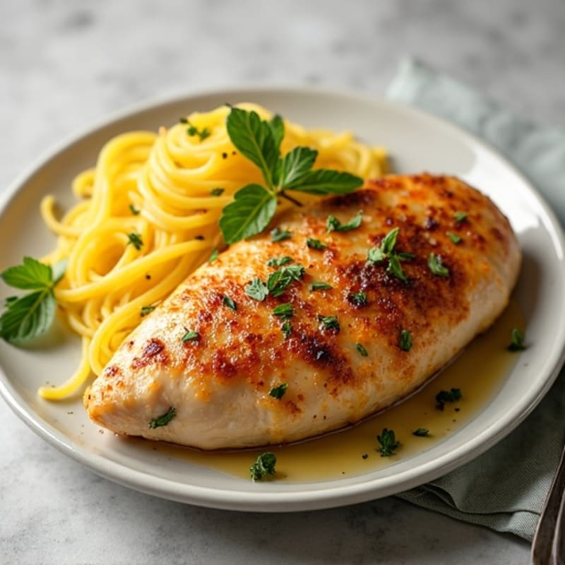 Garlic-Herb Chicken with Roasted Spaghetti Squash