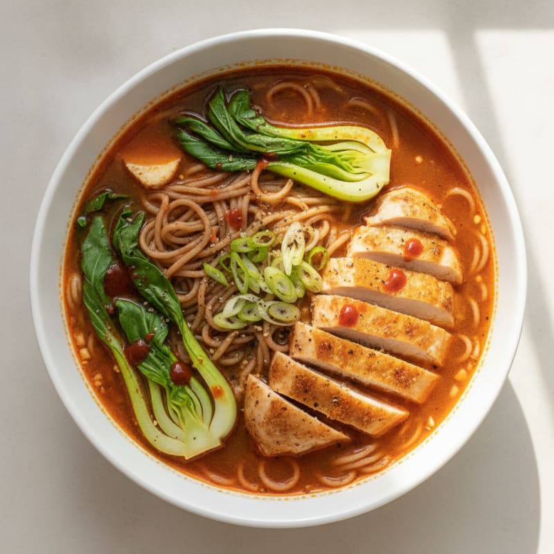 Sriracha Chicken Ramen Soup