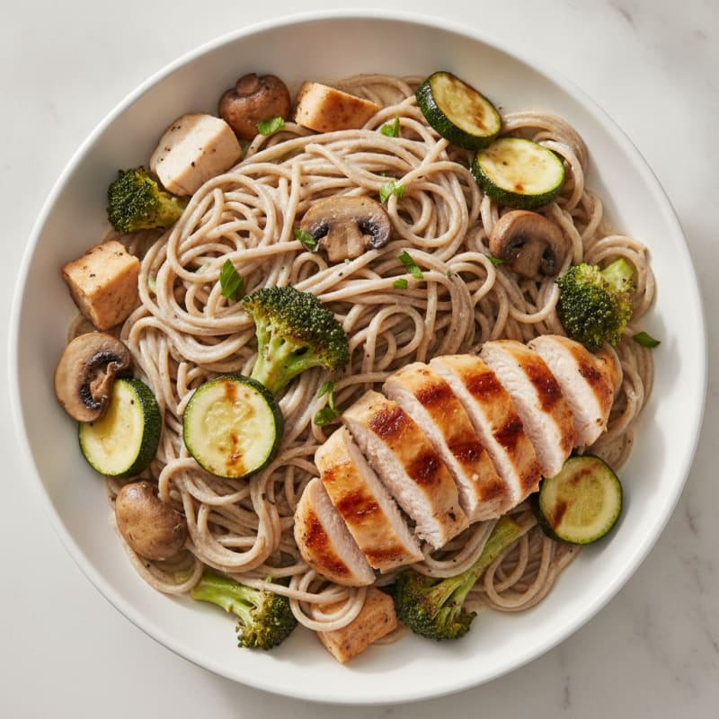 Coconut Milk Noodles with Roasted Vegetables