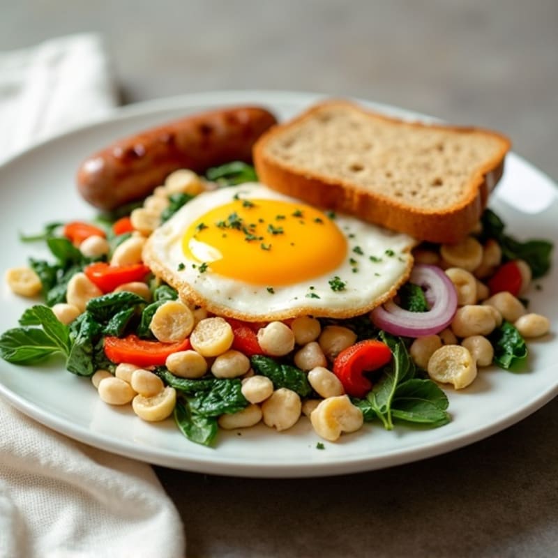 Egg White and Spinach Scramble with Chicken Sausage