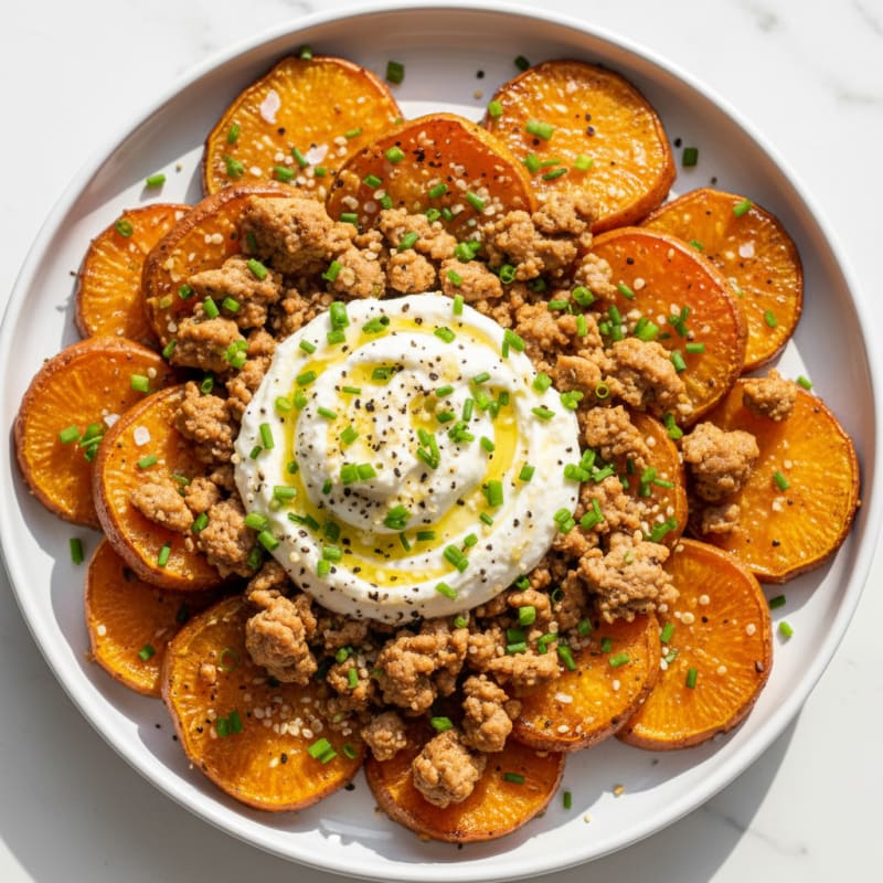 Tender Roasted Sweet Potatoes with Creamy Ricotta