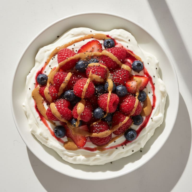 Silky Greek Yogurt Protein Mousse with Mixed Berries