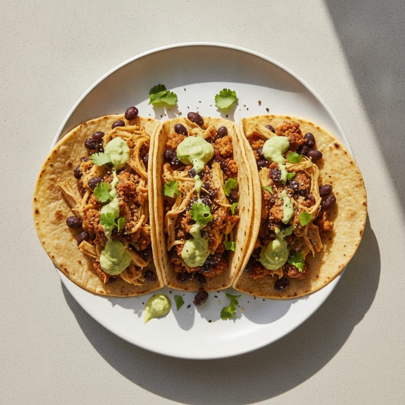 Easy Vegan Jackfruit Tacos with Avocado Crema