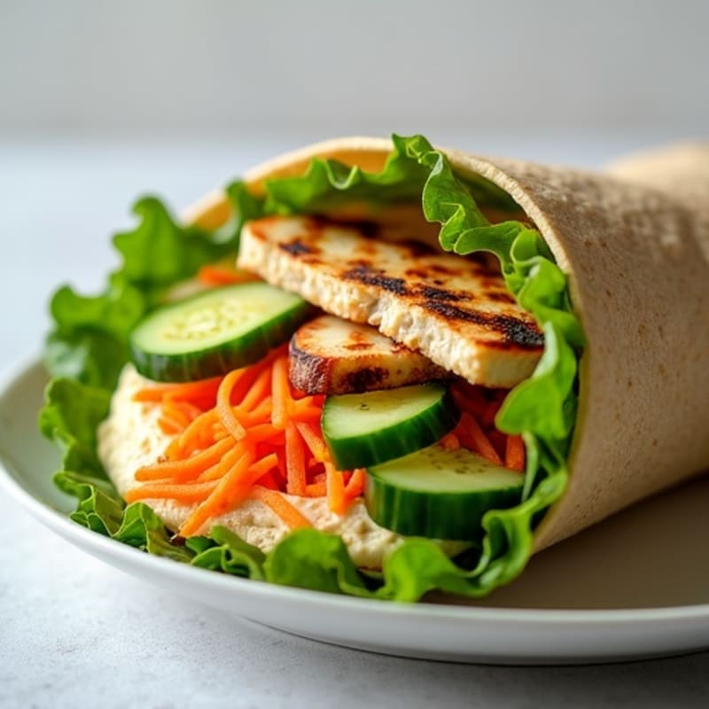 Crunchy Fresh Veggie Hummus Wrap