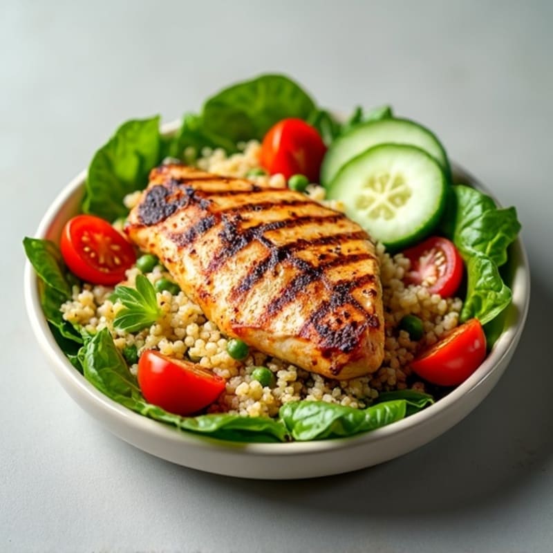 Grilled Chicken and Quinoa Salad with Fresh Greens