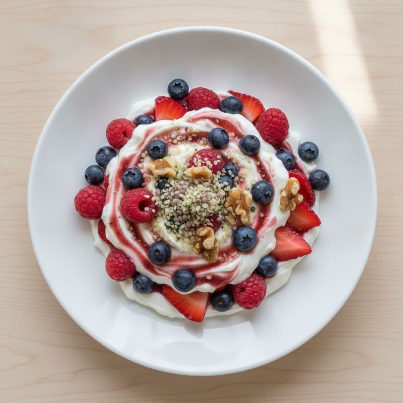 Greek Yogurt Protein Parfait with Mixed Berries