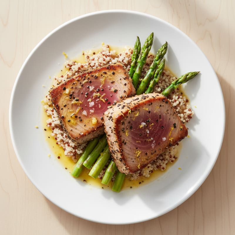 Zesty Lemon Pepper Seared Tuna