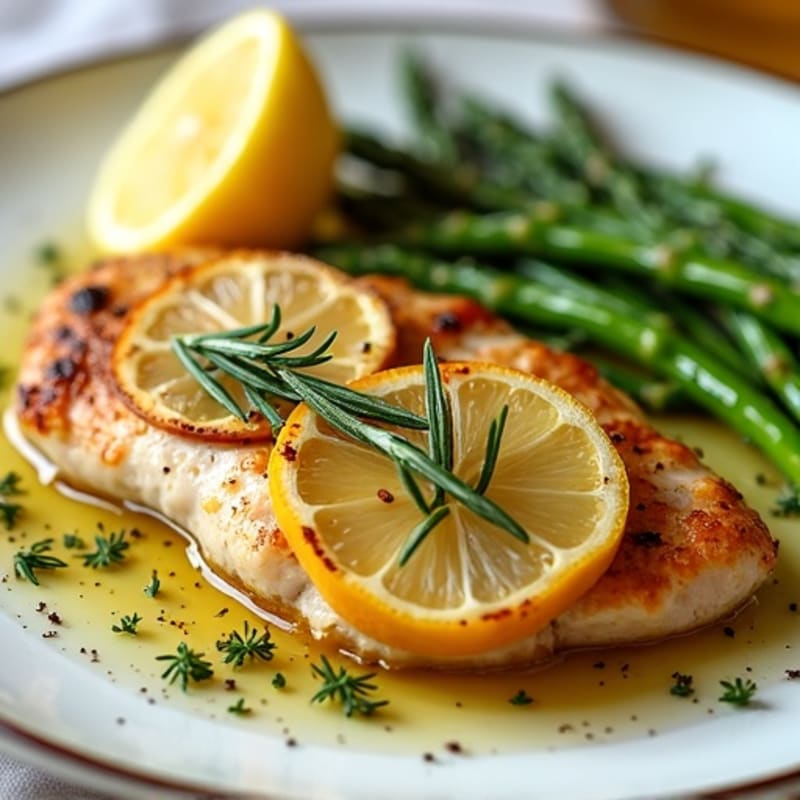 Lemon-Herb Roasted Chicken Breast with Crispy Asparagus