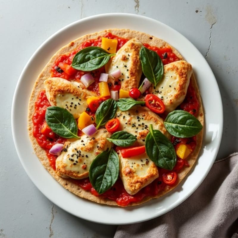 Sheet Pan Chicken Pizza with Roasted Vegetables