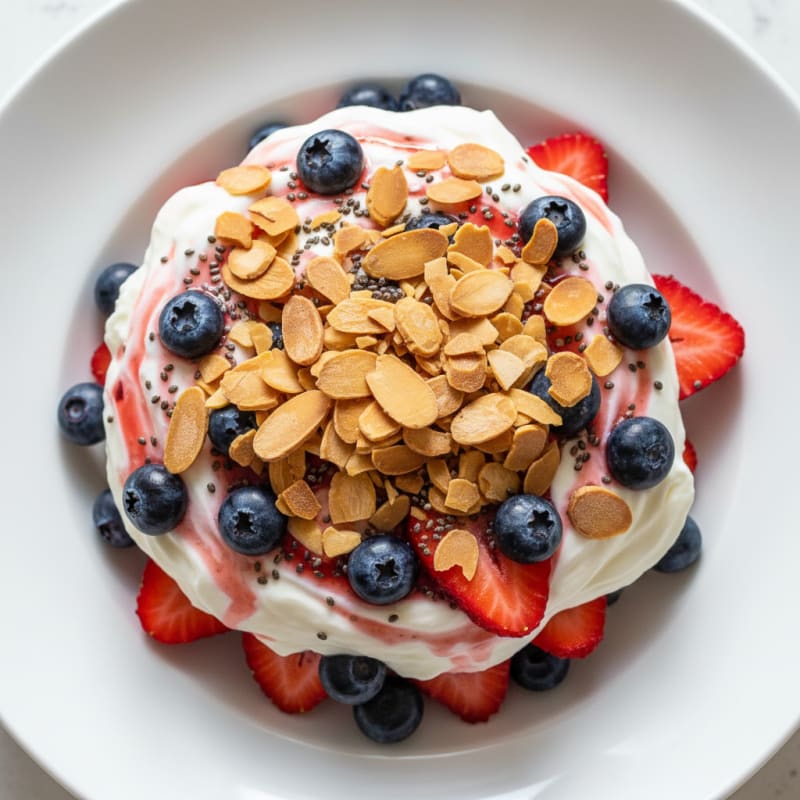 Greek Yogurt Protein Parfait with Berries and Almonds