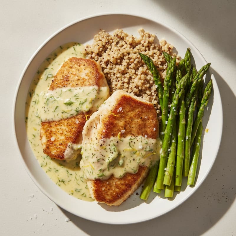Pan-Seared Tilapia with Lemon-Dill Sauce