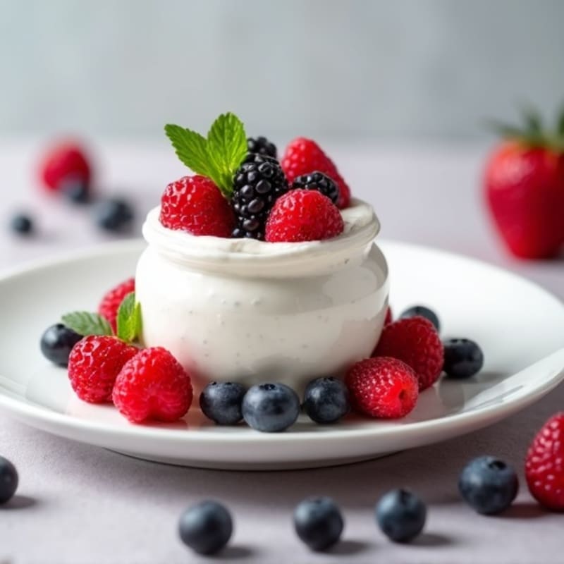 Silky Greek Yogurt Protein Mousse with Berries