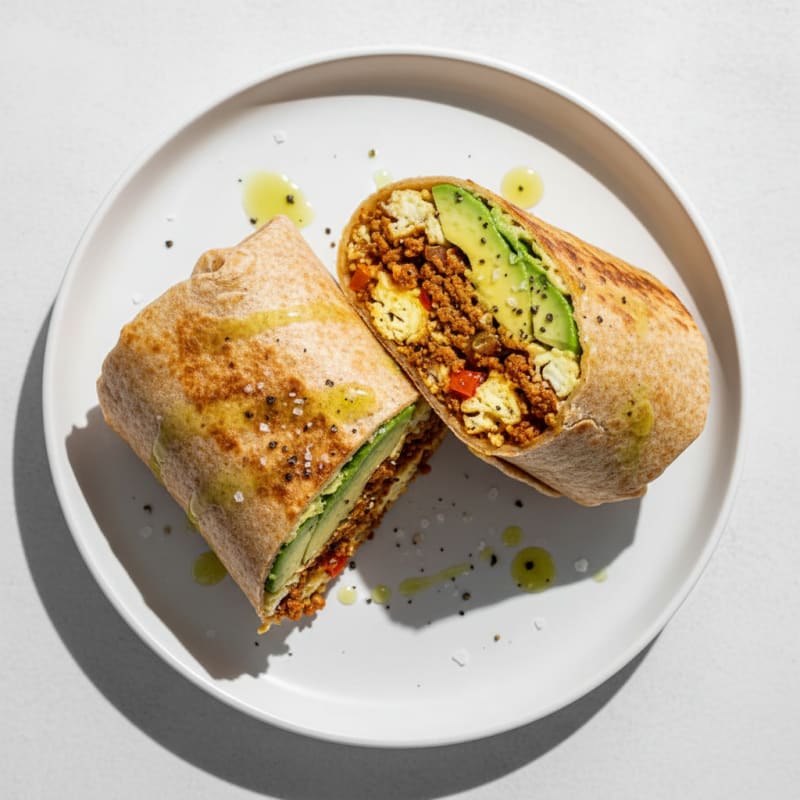 Crispy Chorizo and Egg Breakfast Burrito