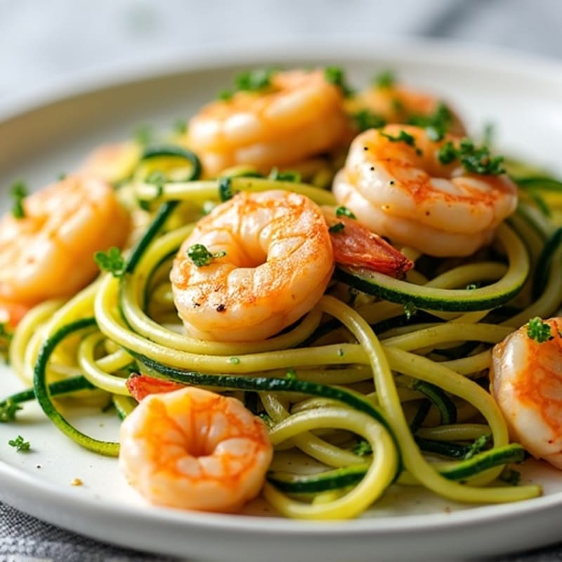 Healthy Shrimp Scampi with Garlic Butter and Zucchini Noodles