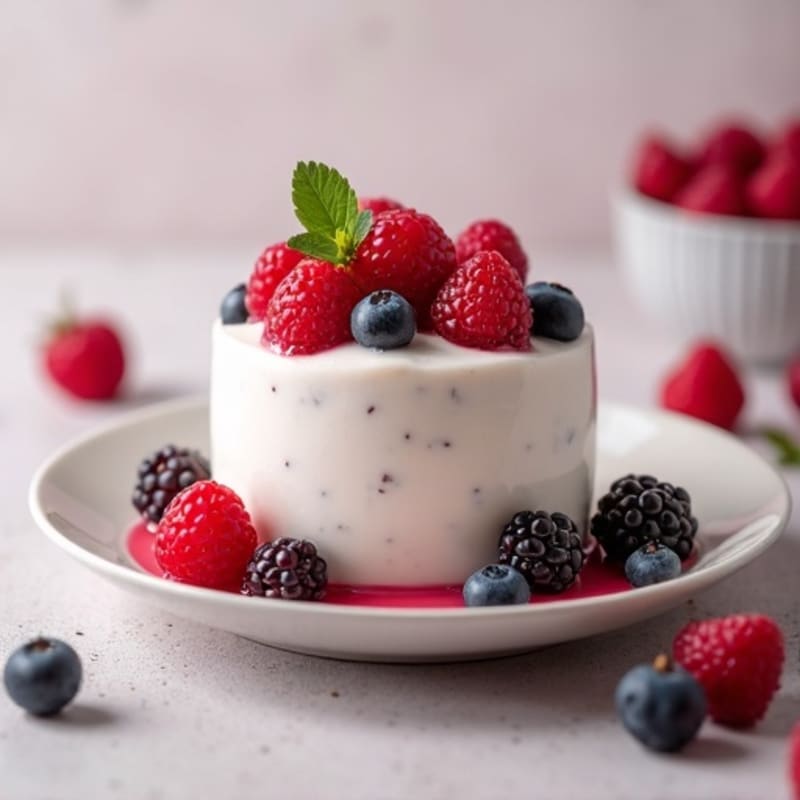 Greek Yogurt Protein Mousse with Mixed Berries