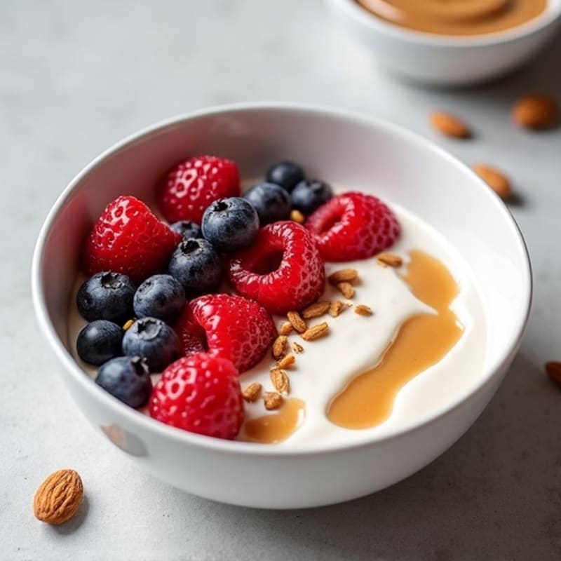 Creamy Greek Yogurt Bowl with Mixed Berries and Almond Butter