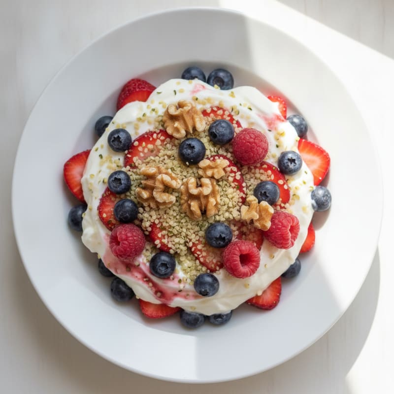 Greek Yogurt Protein Parfait with Mixed Berries