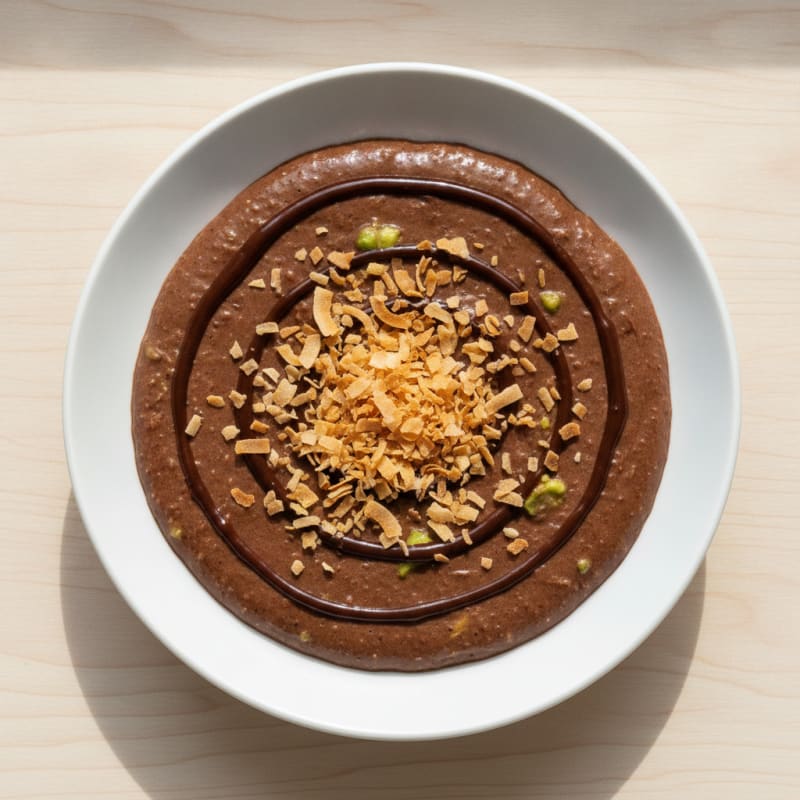 Silky Chocolate Protein Pudding with Toasted Coconut