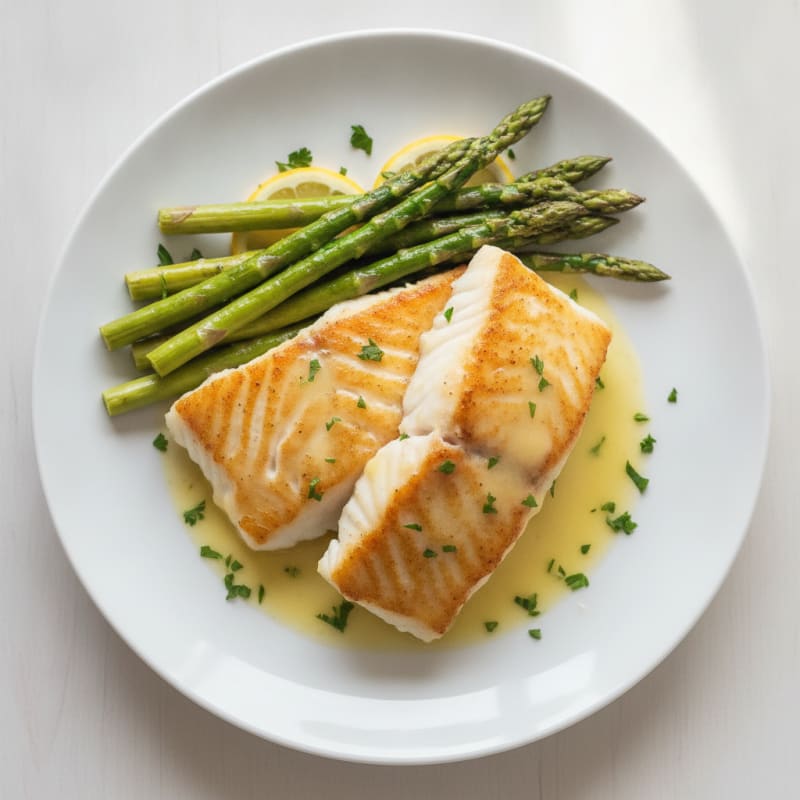 Seared Cod with Roasted Asparagus