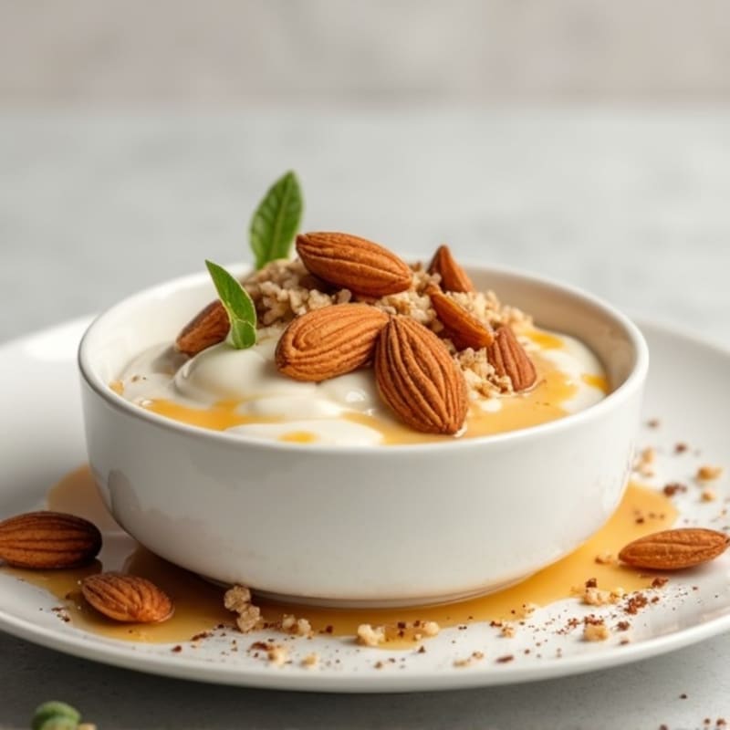 Silky Vanilla Protein Yogurt with Almonds