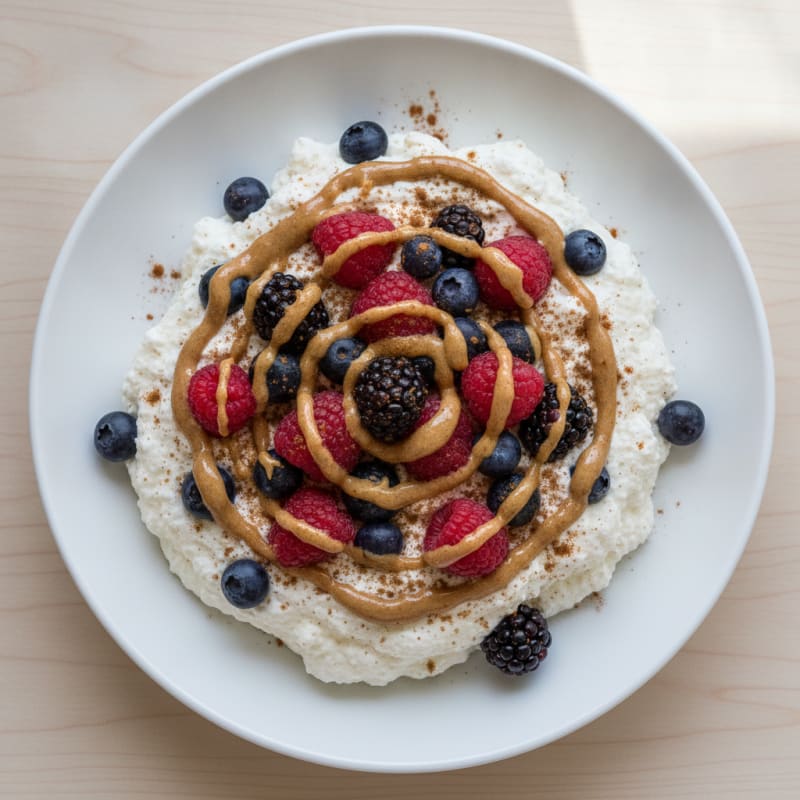 Greek Yogurt Protein Mousse with Mixed Berries