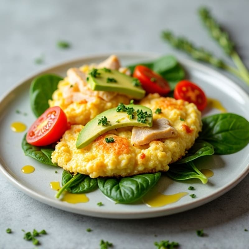 Egg White Scramble with Spinach and Turkey Breast
