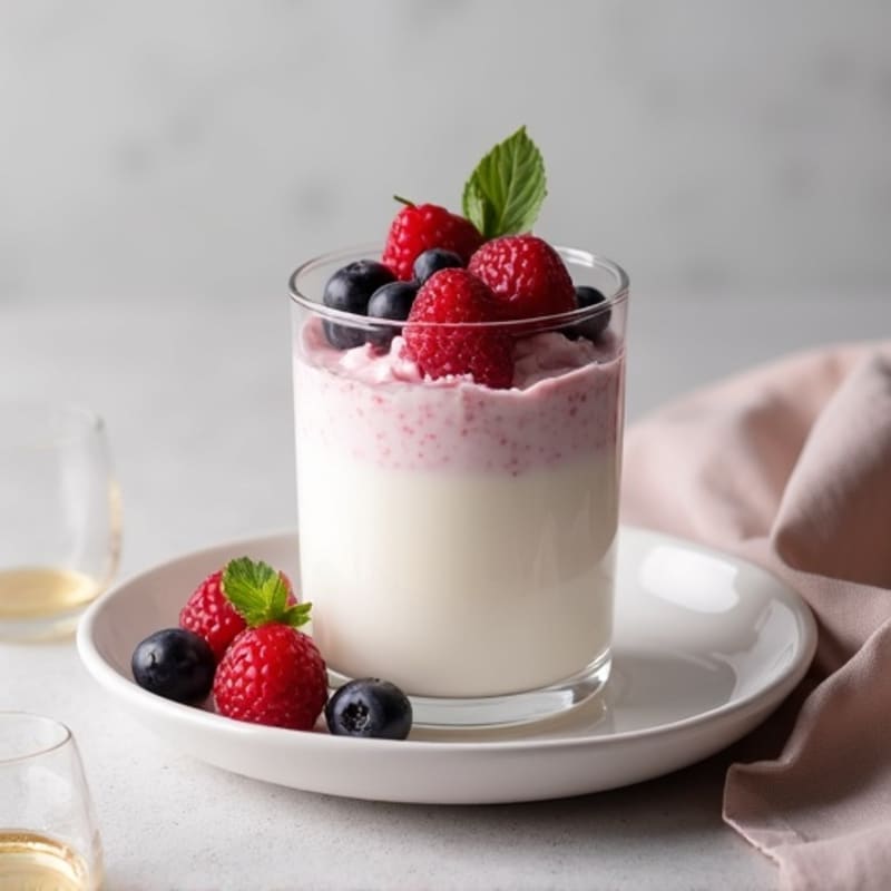Greek Yogurt Protein Mousse with Mixed Berries