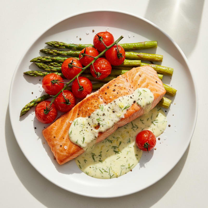 Pan-Seared Salmon with Lemon-Dill Sauce