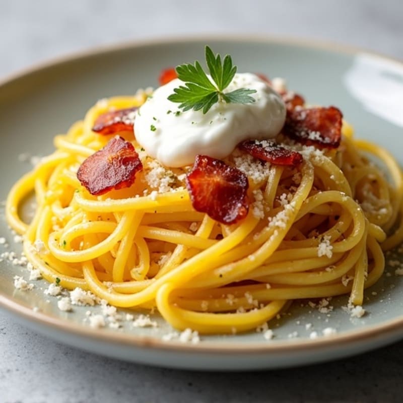 Creamy Turkey Bacon Spaghetti Squash Carbonara