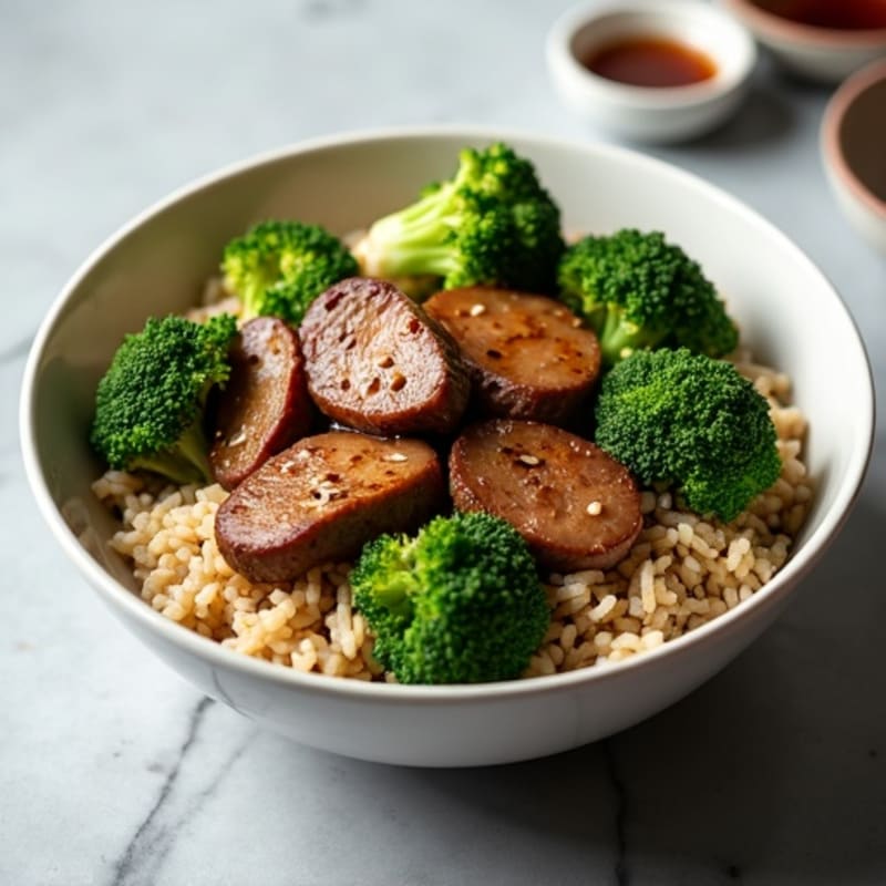 Ginger-Garlic Beef and Broccoli Rice Bowl