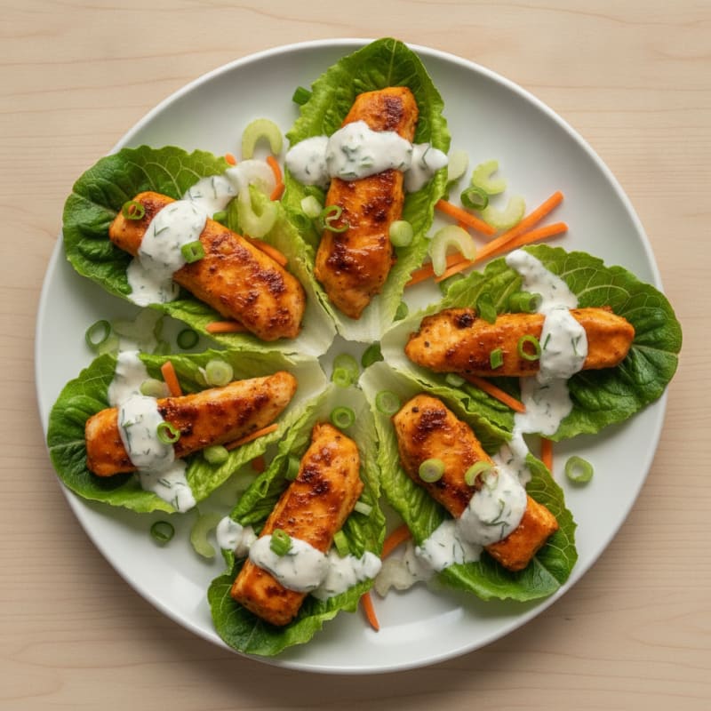 Buffalo Ranch Chicken Lettuce Wraps