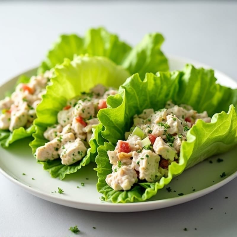 Creamy Herb Chicken Salad Lettuce Wraps