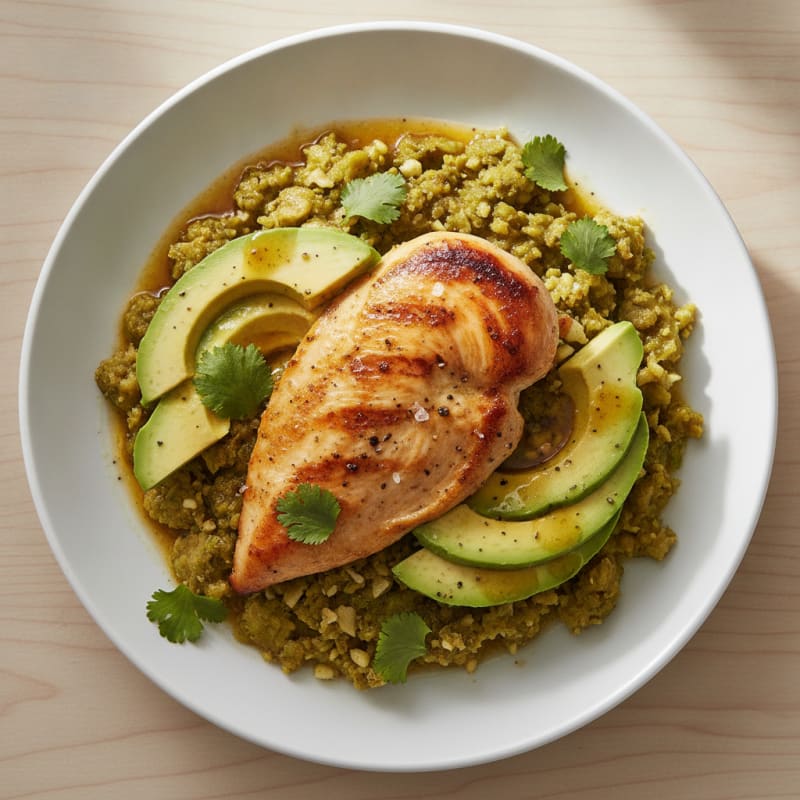 Garlic Plantain Mofongo with Avocado
