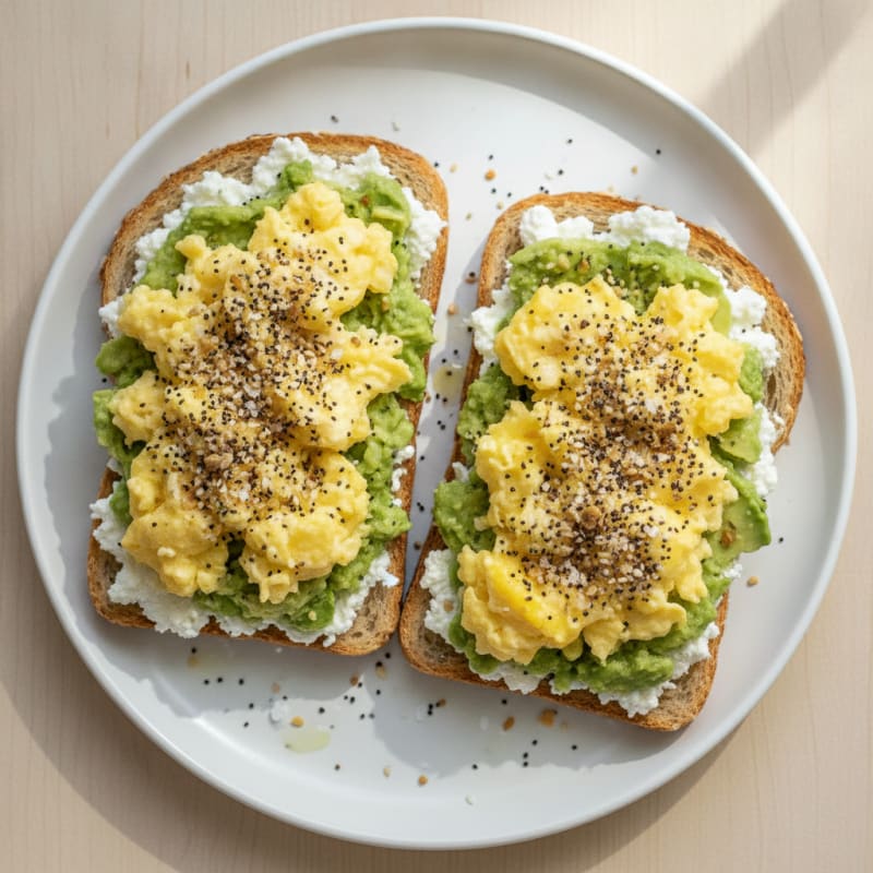 High-Protein Avocado Egg Toast with Everything Seasoning