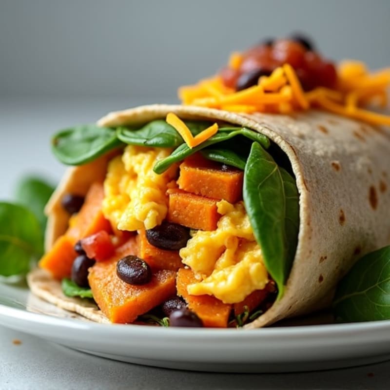 Protein-Packed Sweet Potato Black Bean Breakfast Burrito