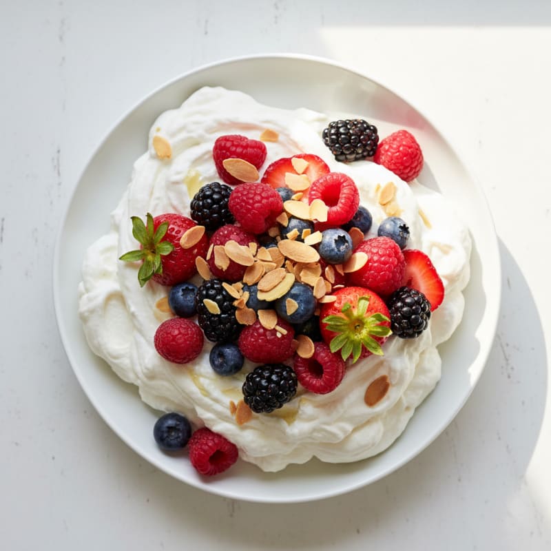 Greek Yogurt Protein Mousse with Mixed Berries