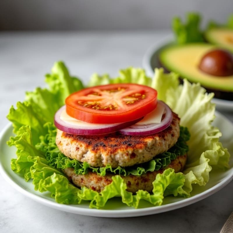 Lean Turkey Burger with Crisp Lettuce and Fresh Tomato