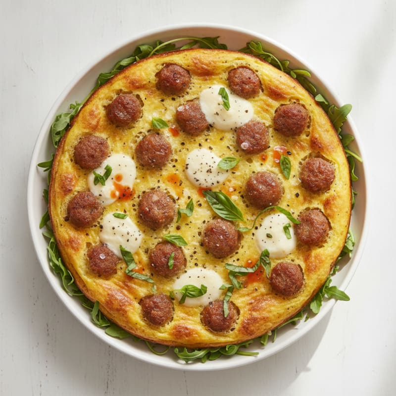 Chicken Sausage and Mozzarella Egg Bake