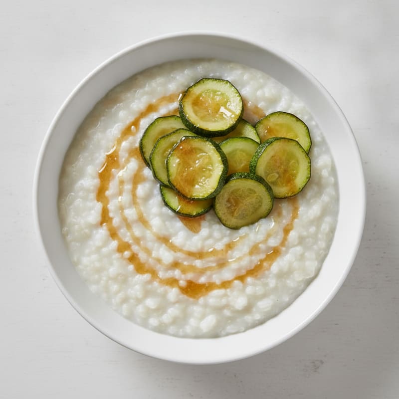 Creamy Rice Porridge with Steamed Vegetables