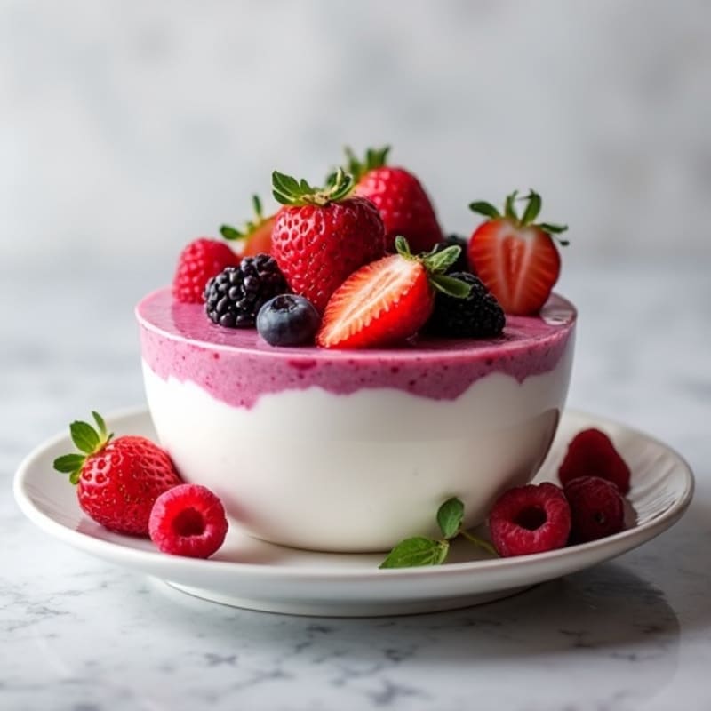 Silky Greek Yogurt Protein Pudding with Mixed Berries