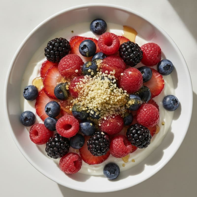 Greek Yogurt Protein Parfait with Mixed Berries
