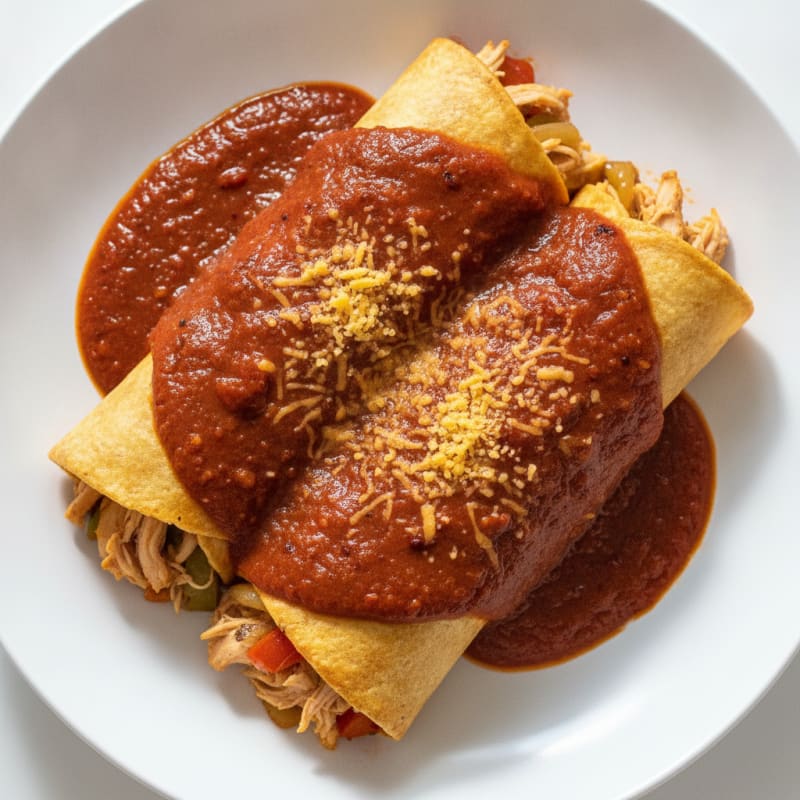 Chicken Enchiladas with Red Chili Sauce