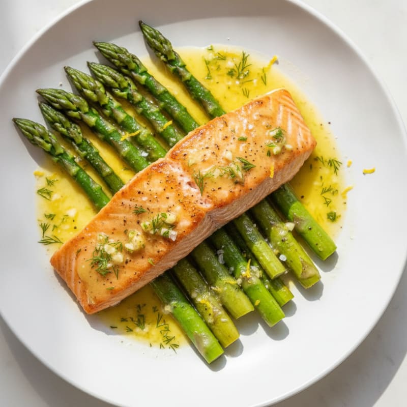 Lemon Herb Roasted Salmon with Asparagus