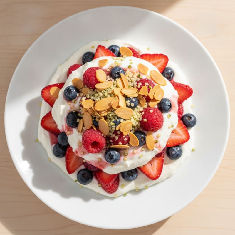 Greek Yogurt Protein Parfait with Mixed Berries