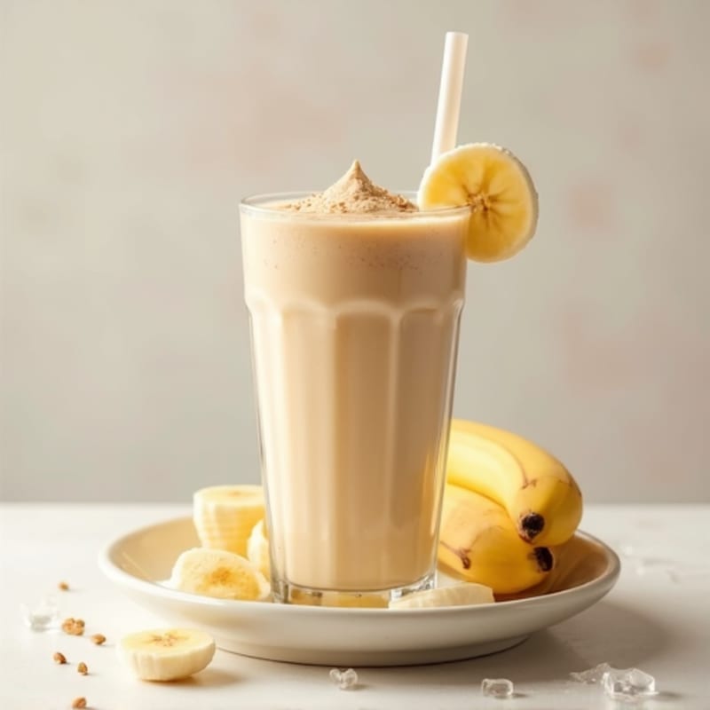 Smooth Peanut Butter Protein Shake with Banana