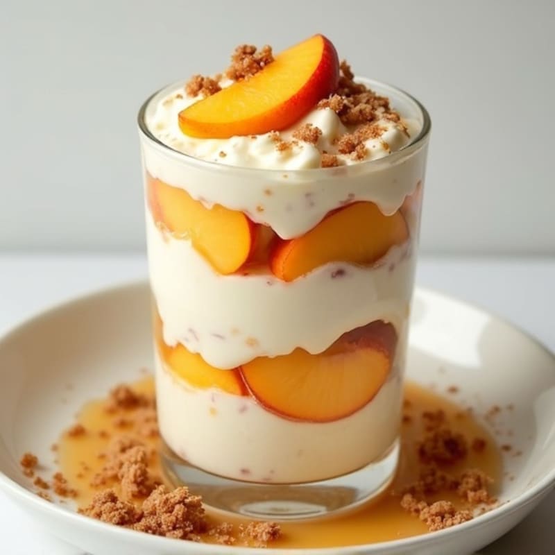 Cottage Cheese Peach Parfait with Protein Powder