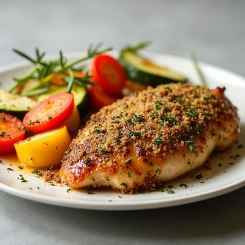 Herb-Crusted Baked Chicken with Roasted Vegetables