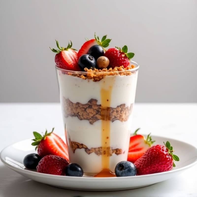 Greek Yogurt Protein Parfait with Mixed Berries