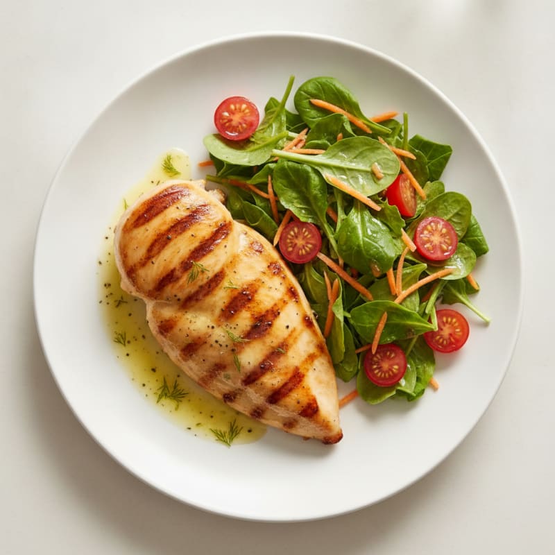 Lemon-Pickle Brined Grilled Chicken with Garden Side Salad